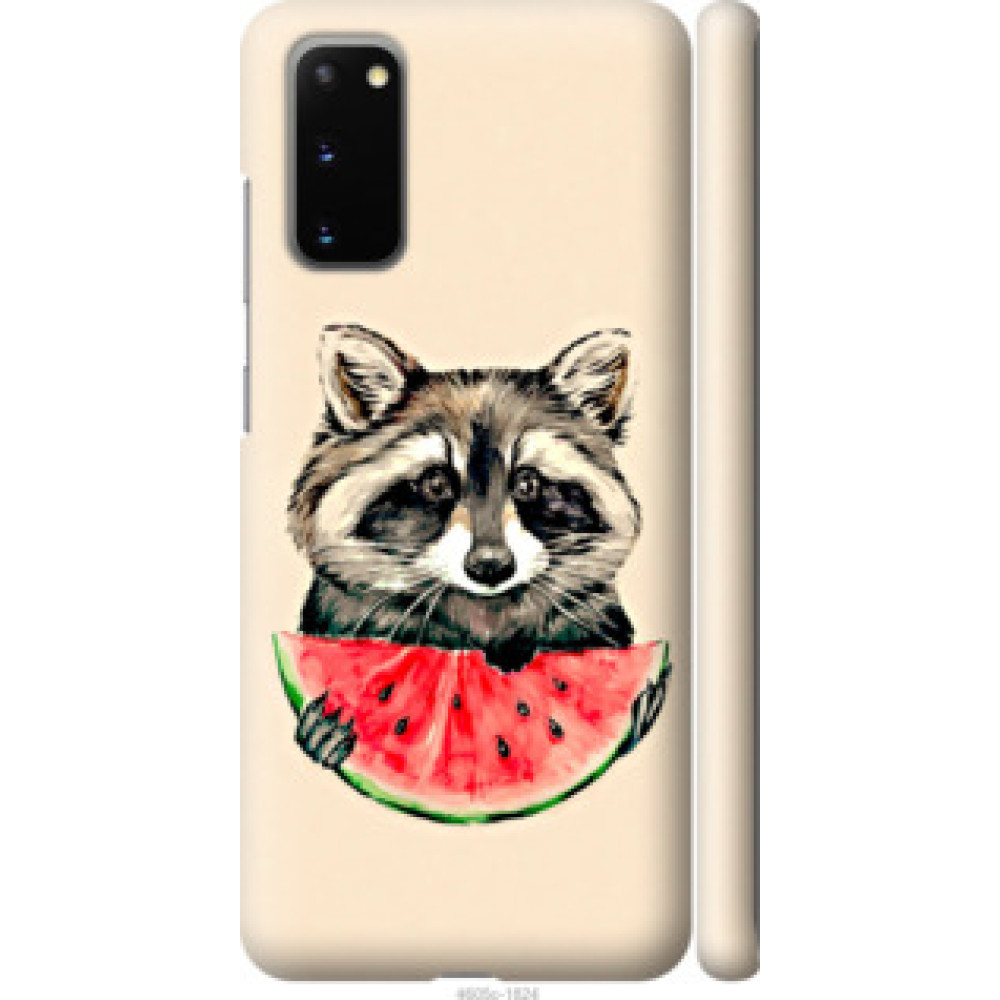 Чохол на Samsung Galaxy S20 Енотик с арбузом (4605c-1824)