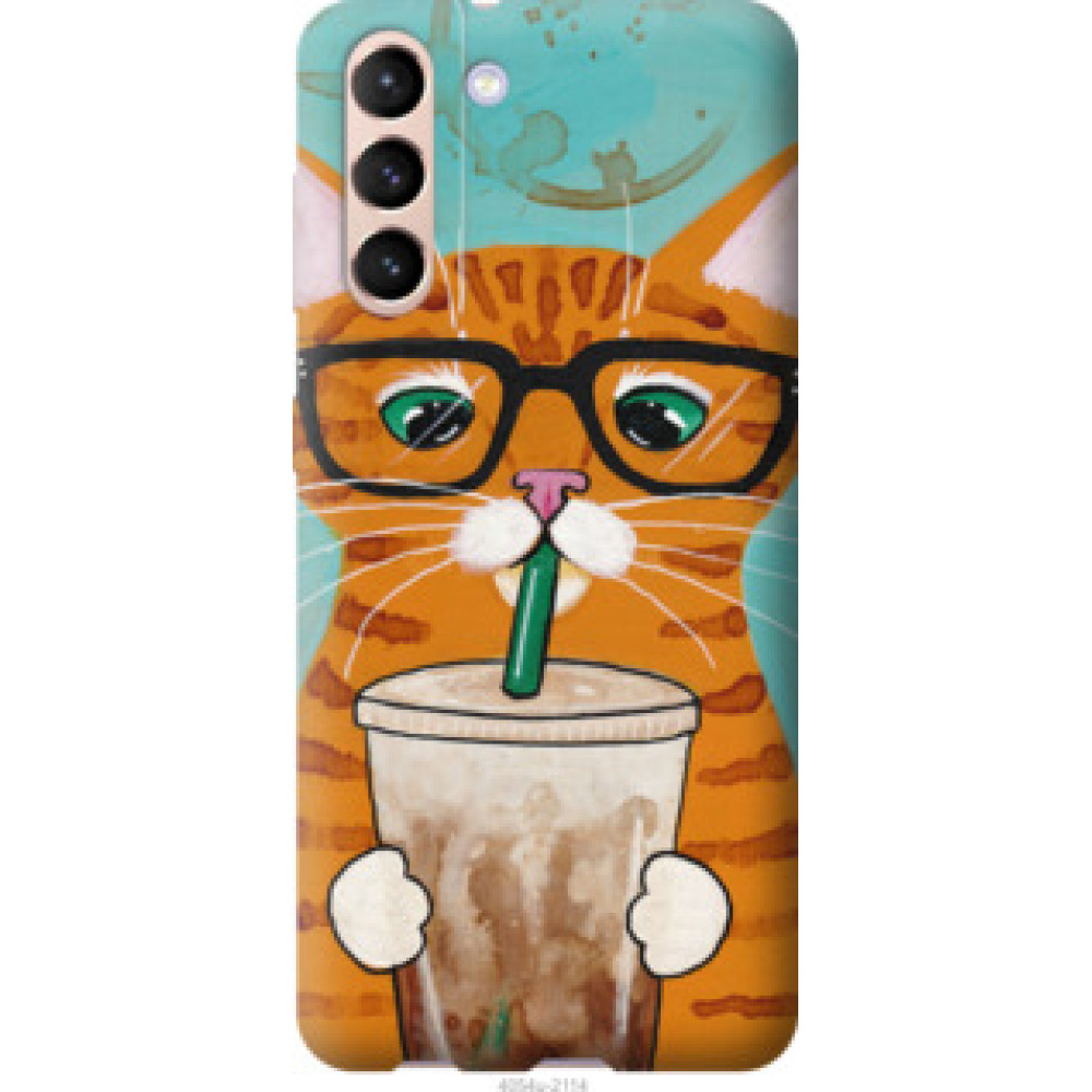 Чехол на Samsung Galaxy S21 Зеленоглазый кот в очках (4054c-2114)