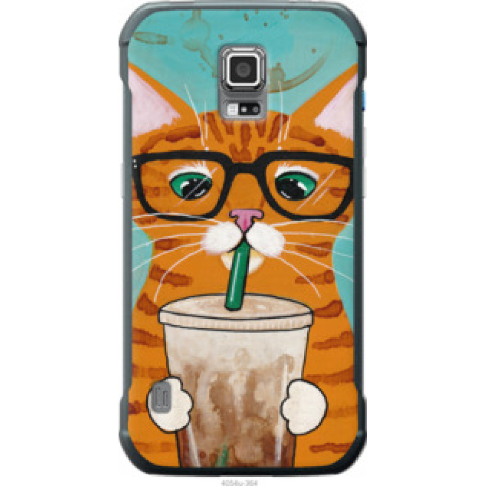 Чехол на Samsung Galaxy S5 Active G870 Зеленоглазый кот в очках (4054u-364)