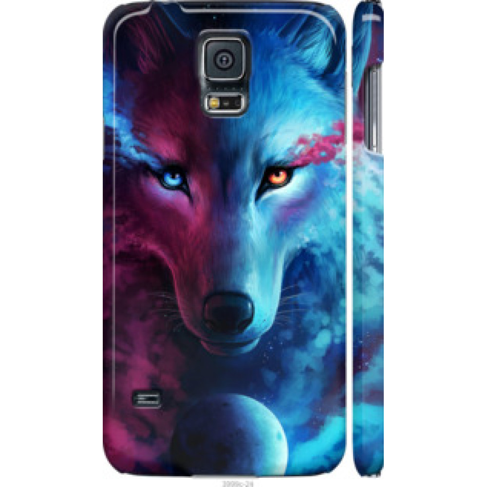 Чехол на Samsung Galaxy S5 g900h Арт-волк (3999c-24)