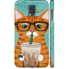 Чехол на Samsung Galaxy S5 Duos SM G900FD Зеленоглазый кот в очках (4054c-62)