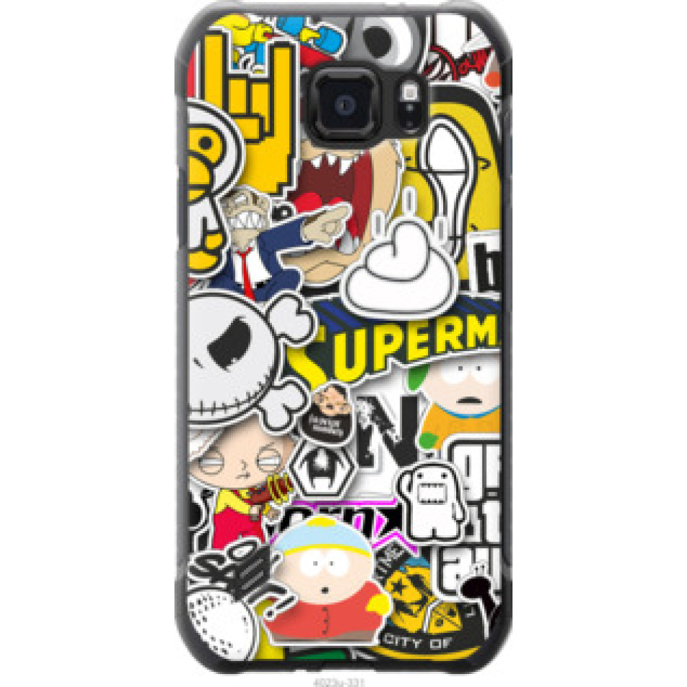 Чехол на Samsung Galaxy S6 active G890 Popular logos (4023u-331)