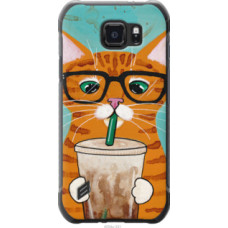 Чехол на Samsung Galaxy S6 active G890 Зеленоглазый кот в очках (4054u-331)
