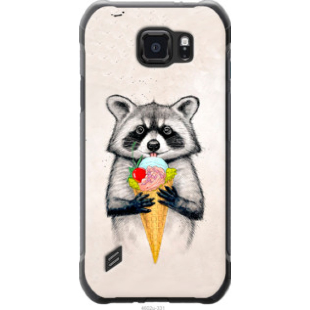 Чехол на Samsung Galaxy S6 active G890 Енотик с мороженым (4602u-331)