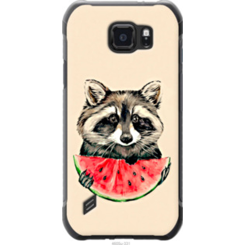 Чехол на Samsung Galaxy S6 active G890 Енотик с арбузом (4605u-331)
