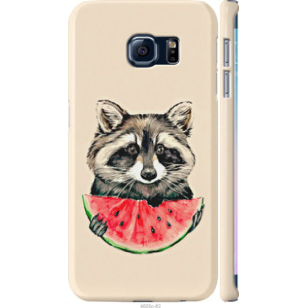 Чехол на Samsung Galaxy S6 Edge G925F Енотик с арбузом (4605c-83)