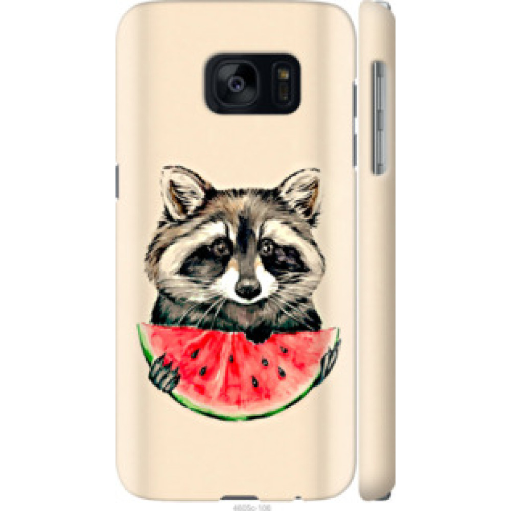 Чехол на Samsung Galaxy S7 G930F Енотик с арбузом (4605c-106)