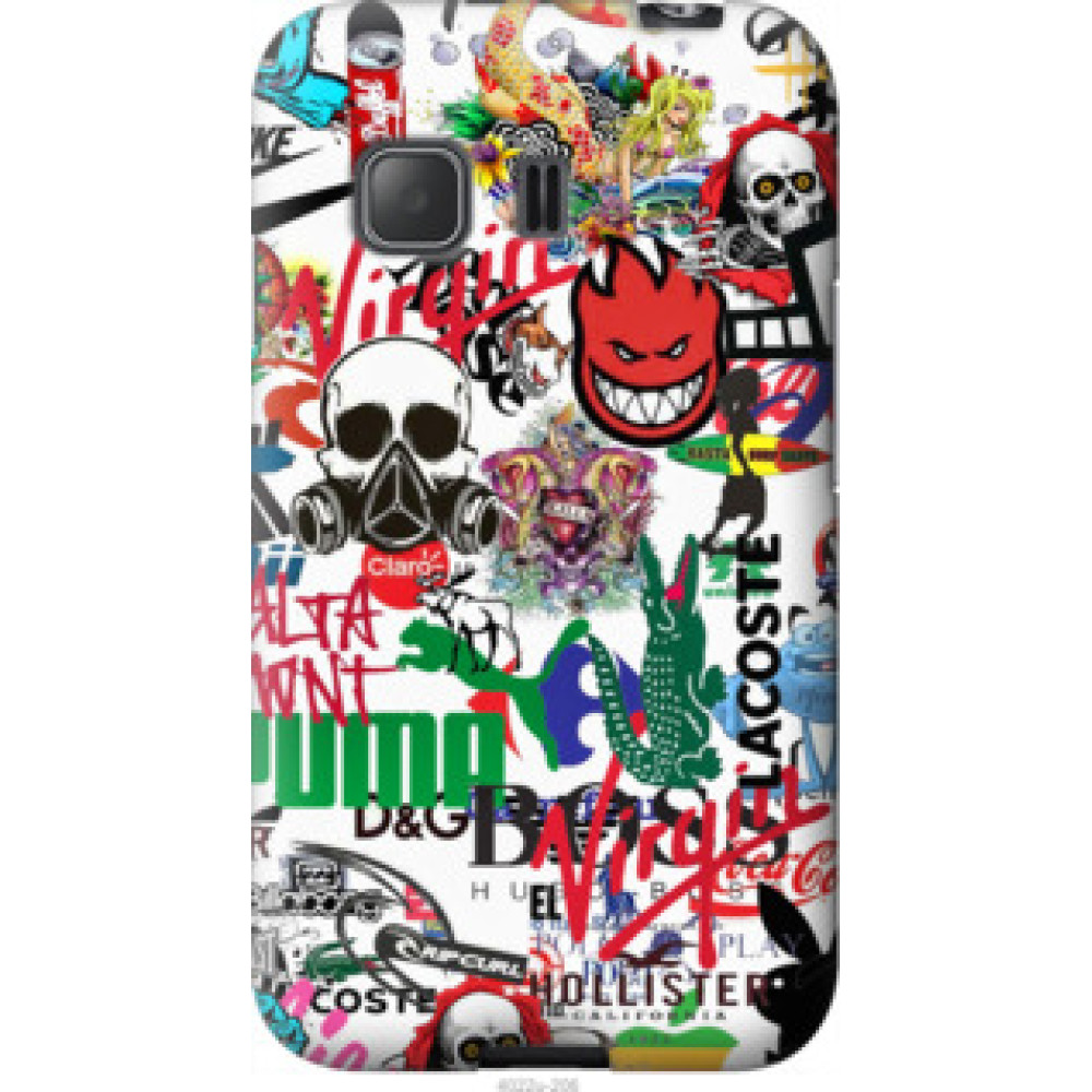 Чехол на Samsung Galaxy Young 2 G130h Many different logos (4022u-206)