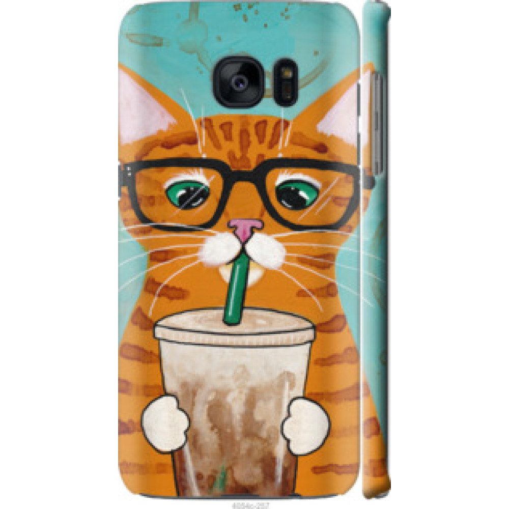 Чохол на Samsung Galaxy S7 Edge G935F Зеленоглазый кот в очках (4054c-257)