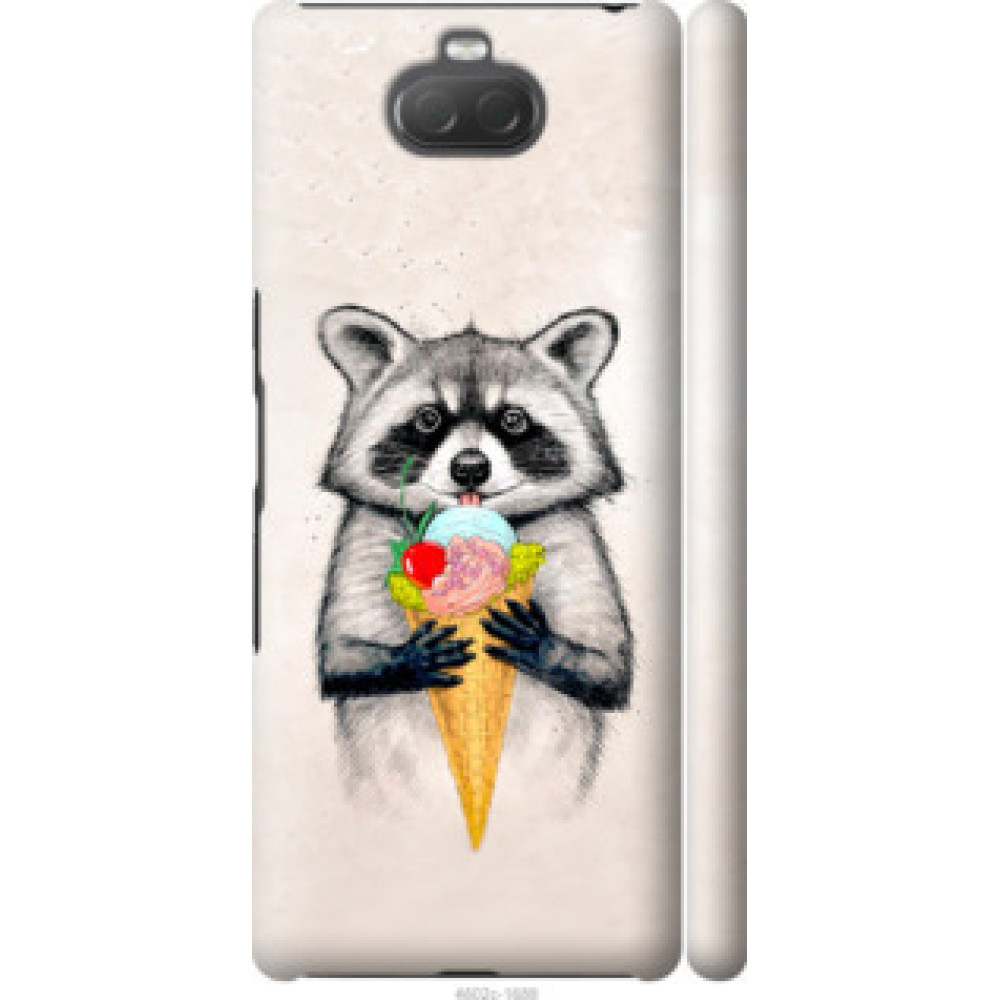 Чохол на Sony Xperia 10 I4113 Енотик с мороженым (4602c-1688)