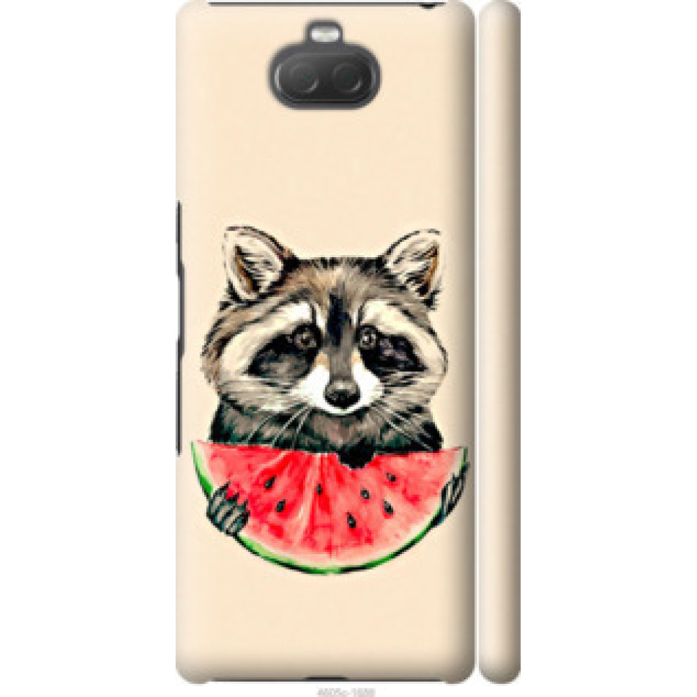 Чехол на Sony Xperia 10 I4113 Енотик с арбузом (4605c-1688)