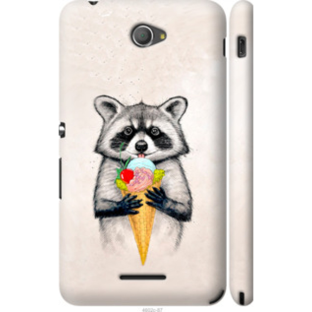 Чехол на Sony Xperia E4 Dual E2115 Енотик с мороженым (4602c-87)