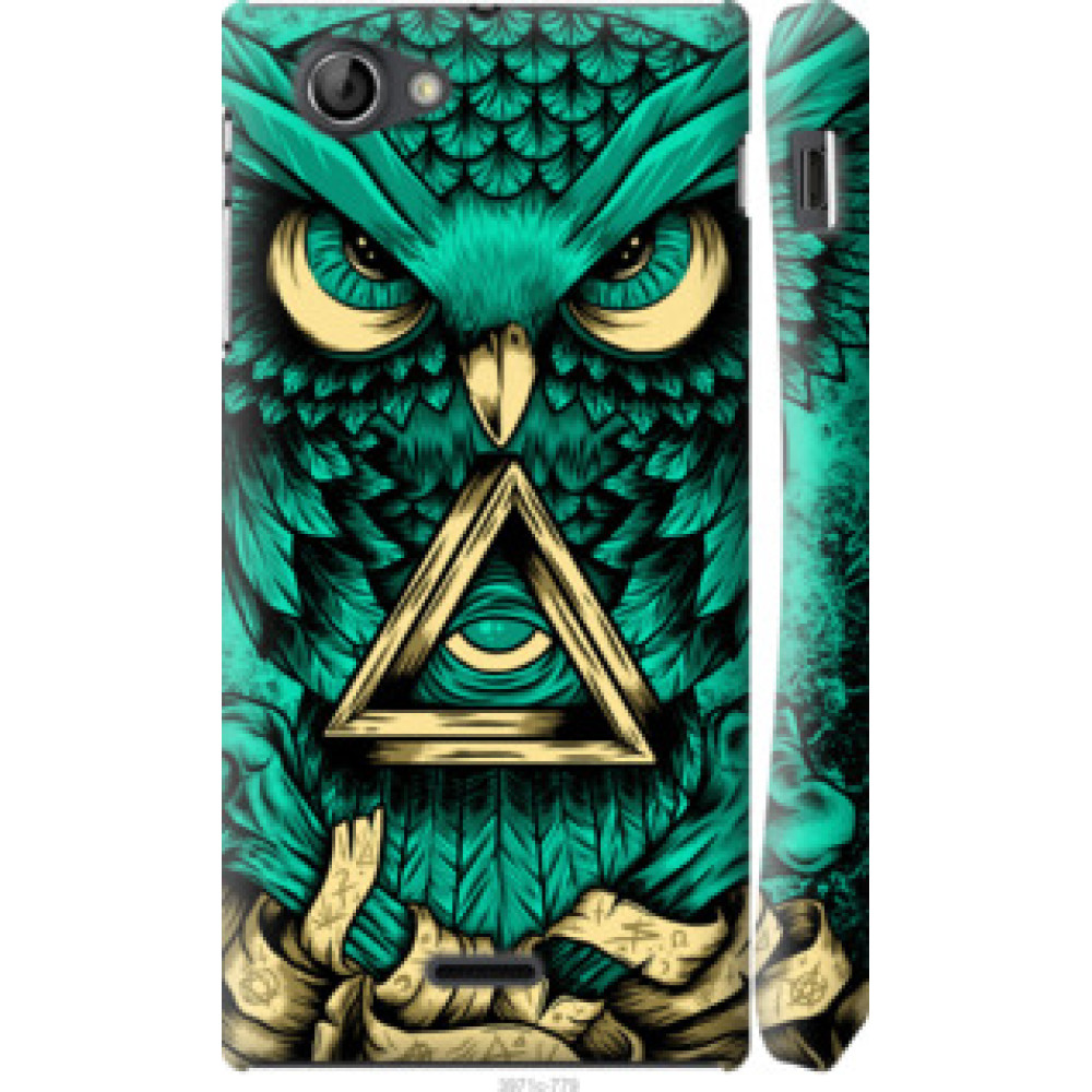 Чохол на Sony Xperia J ST26i Сова Арт-тату (3971c-779)