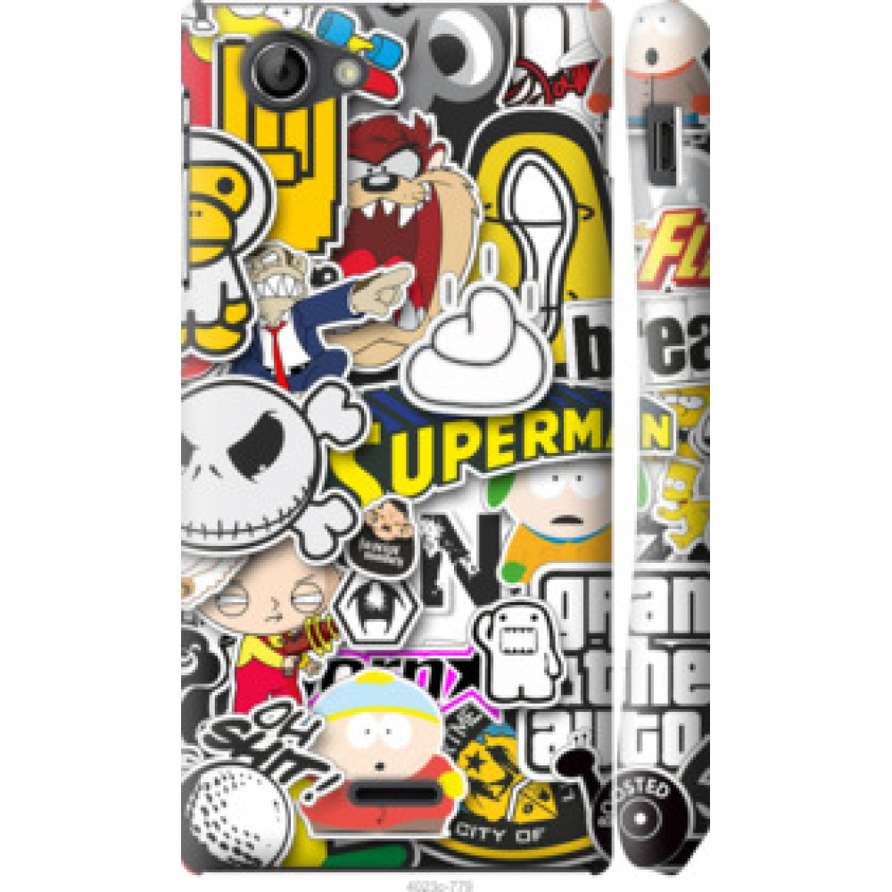Чохол на Sony Xperia J ST26i Popular logos (4023c-779)