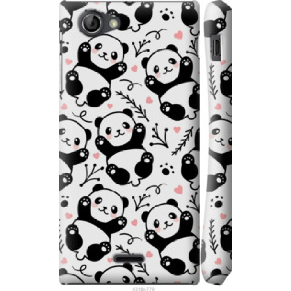 Чохол на Sony Xperia J ST26i Панды (4318c-779)