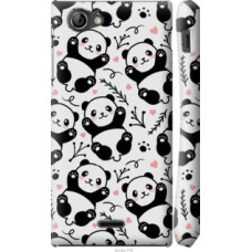 Чехол на Sony Xperia J ST26i Панды (4318c-779)