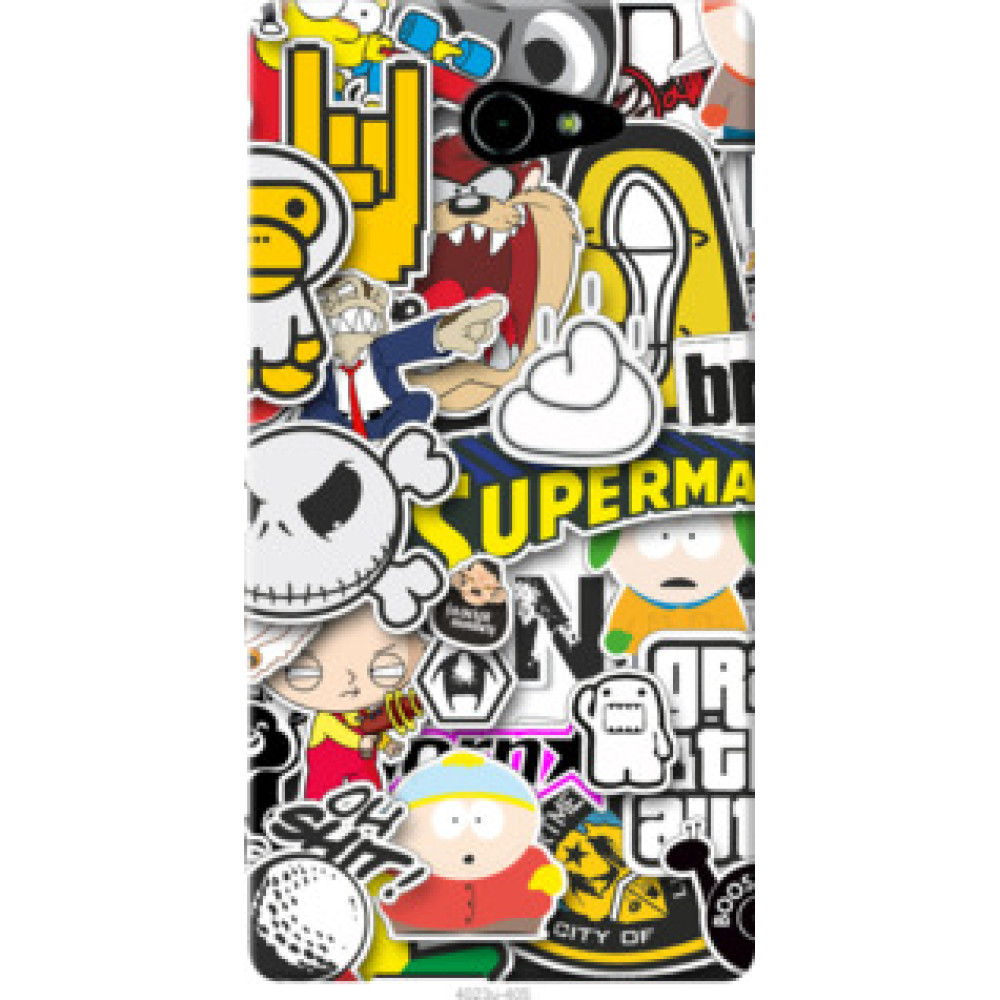 Чехол на Sony Xperia M2 Aqua D2403 Popular logos (4023u-405)