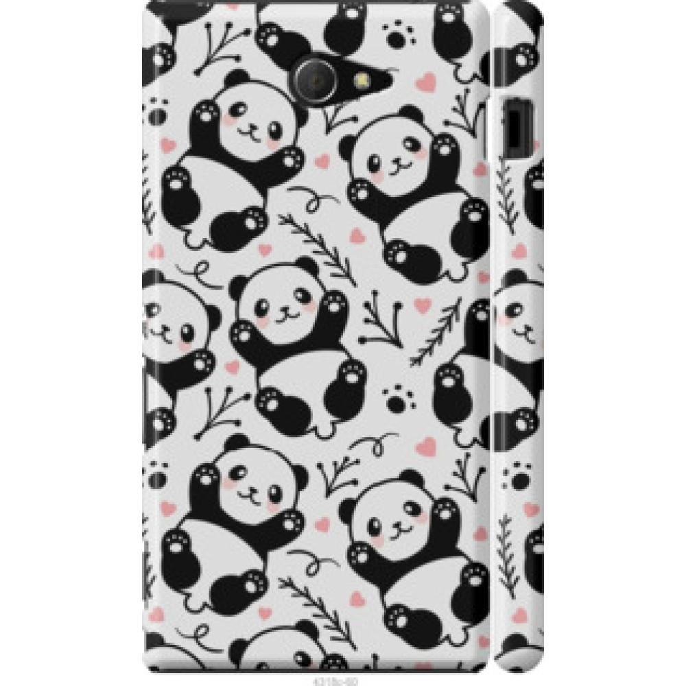 Чехол на Sony Xperia M2 dual D2302 Панды (4318c-61)