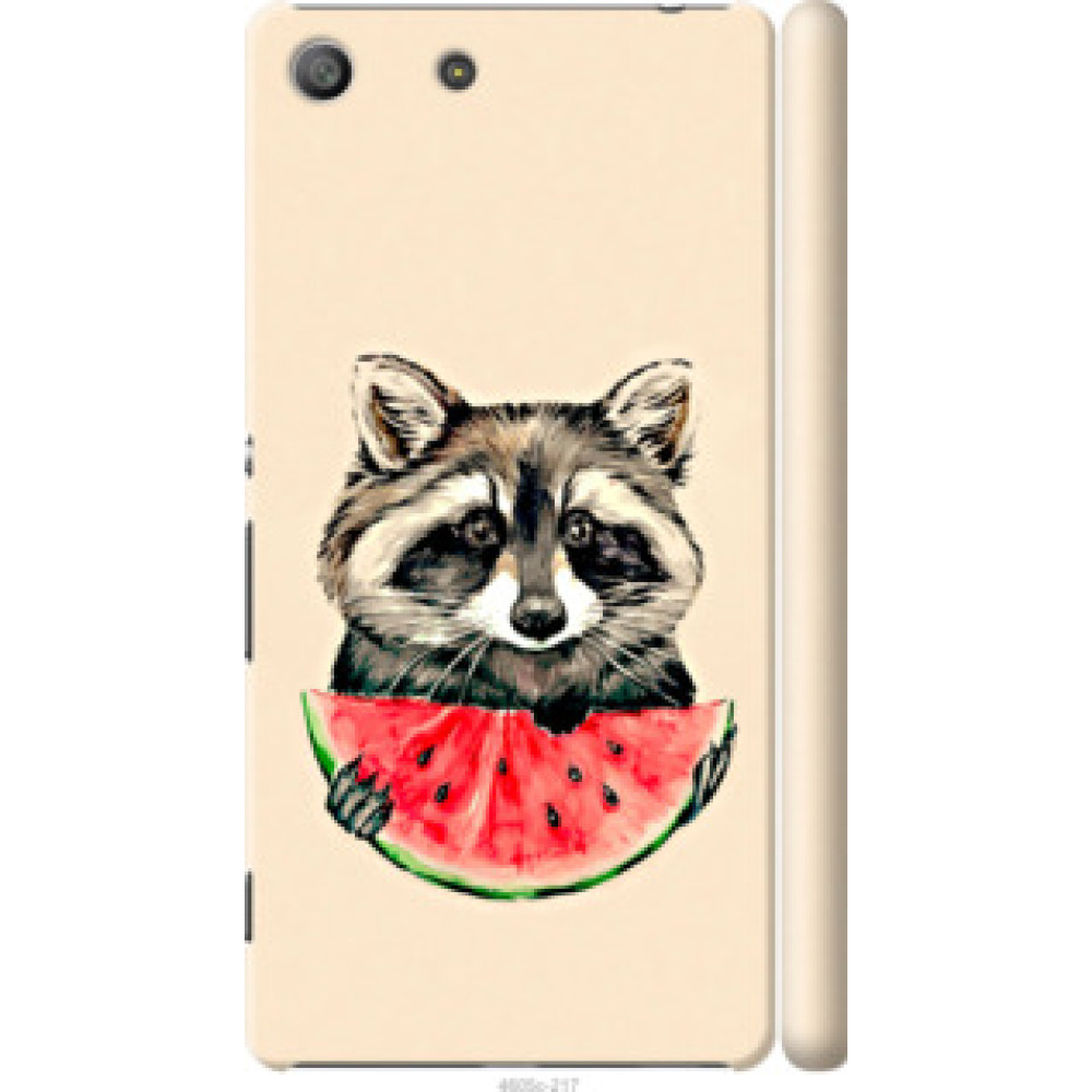 Чехол на Sony Xperia M5 E5633 Енотик с арбузом (4605c-217)