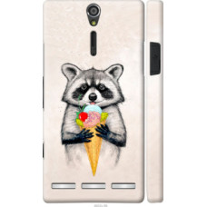 Чехол на Sony Xperia S LT26i Енотик с мороженым (4602u-86)