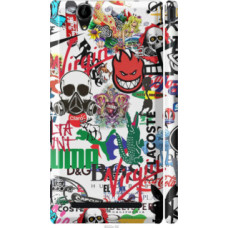 Чехол на Sony Xperia T2 Ultra Dual D5322 Many different logos (4022c-92)