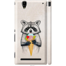 Чехол на Sony Xperia T2 Ultra Dual D5322 Енотик с мороженым (4602c-92)