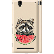 Чехол на Sony Xperia T2 Ultra Dual D5322 Енотик с арбузом (4605c-92)