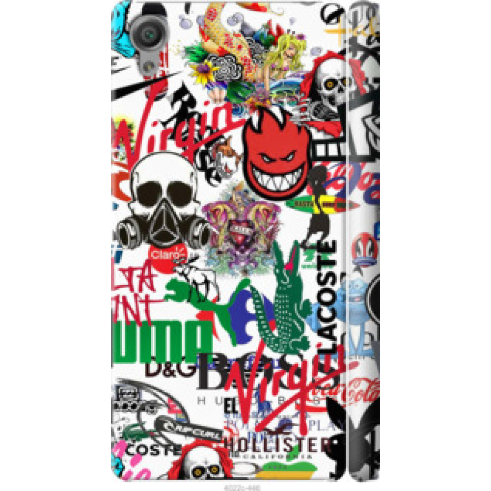 Чехол на Sony Xperia X F5122 Many different logos (4022c-446)