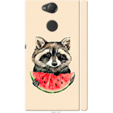 Чехол на Sony Xperia XA2 H4113 Енотик с арбузом (4605c-1357)