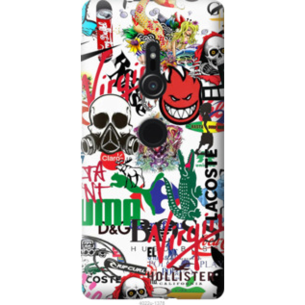 Чехол на Sony Xperia XZ2 H8266 Many different logos (4022u-1378)