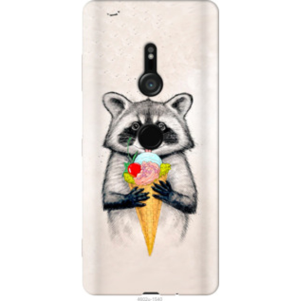 Чехол на Sony Xperia XZ3 H9436 Енотик с мороженым (4602u-1540)