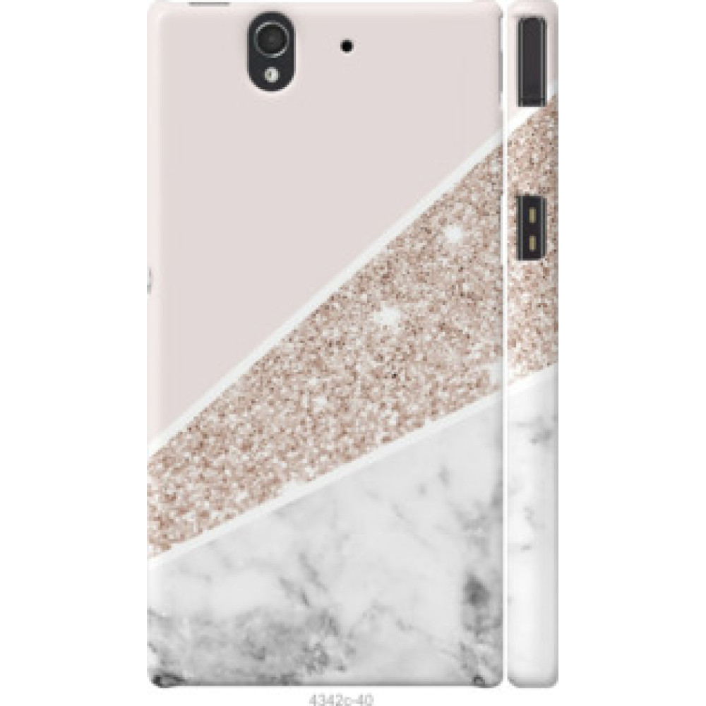 Чехол на Sony Xperia Z C6602 Пастельный мрамор (4342c-40)