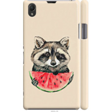 Чехол на Sony Xperia Z1 C6902 Енотик с арбузом (4605c-38)