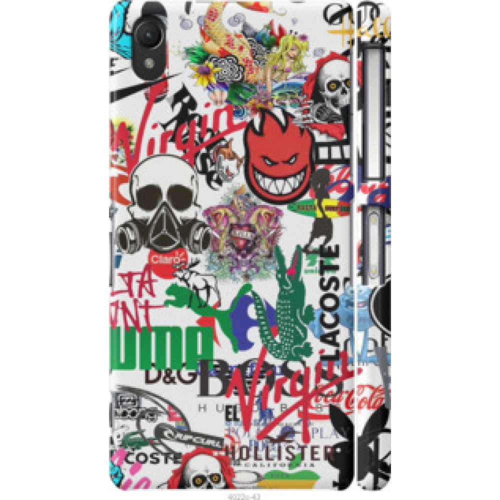 Чехол на Sony Xperia Z2 D6502/D6503 Many different logos (4022c-43)