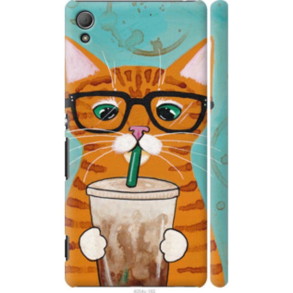 Чохол на Sony Xperia Z3+ Dual E6533 Зеленоглазый кот в очках (4054c-165)