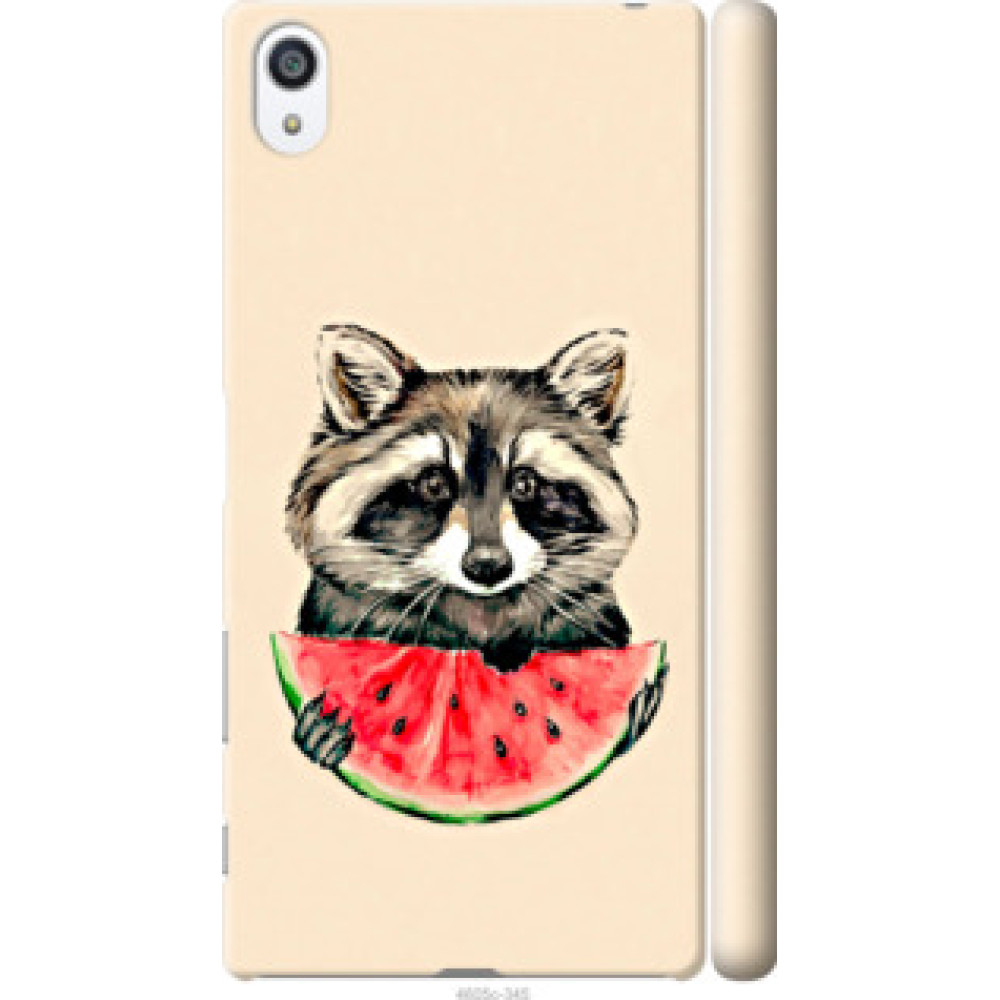 Чехол на Sony Xperia Z5 Premium E6883 Енотик с арбузом (4605c-345)
