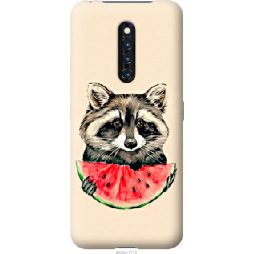 Чехол на Vivo X27 Pro Енотик с арбузом (4605u-1772)