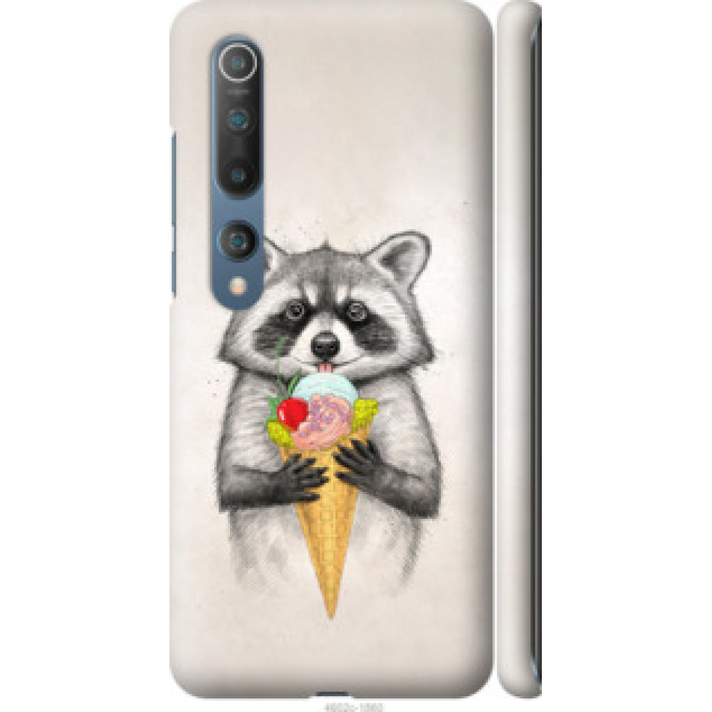 Чехол на Xiaomi Mi 10 Енотик с мороженым (4602c-1860)