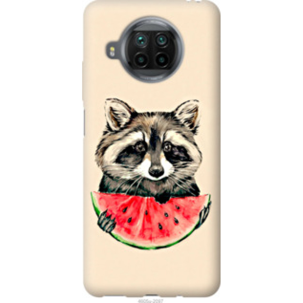Чохол на Xiaomi Mi 10T Lite Енотик с арбузом (4605u-2097)