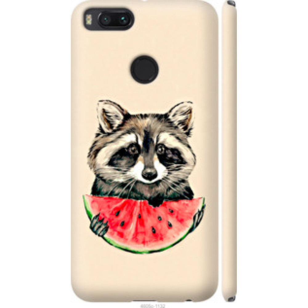 Чехол на Xiaomi Mi 5X Енотик с арбузом (4605c-1042)