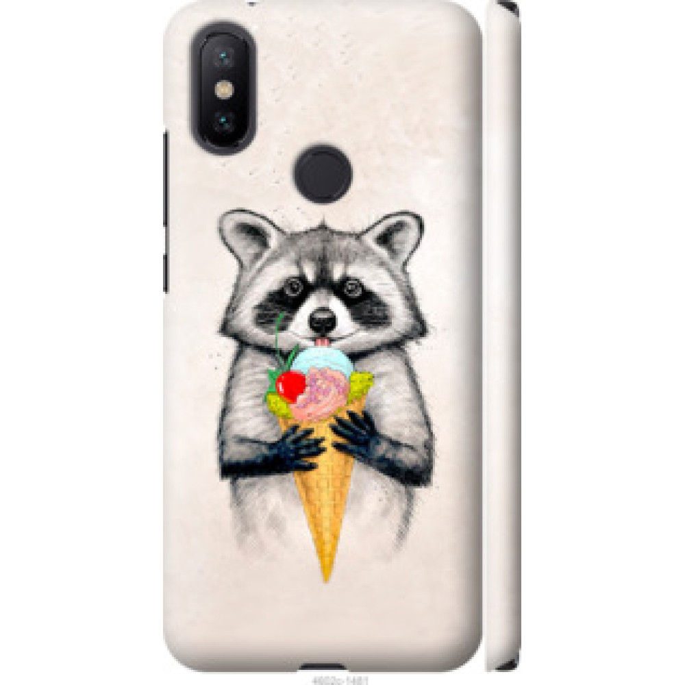 Чехол на Xiaomi Mi A2 Енотик с мороженым (4602c-1481)