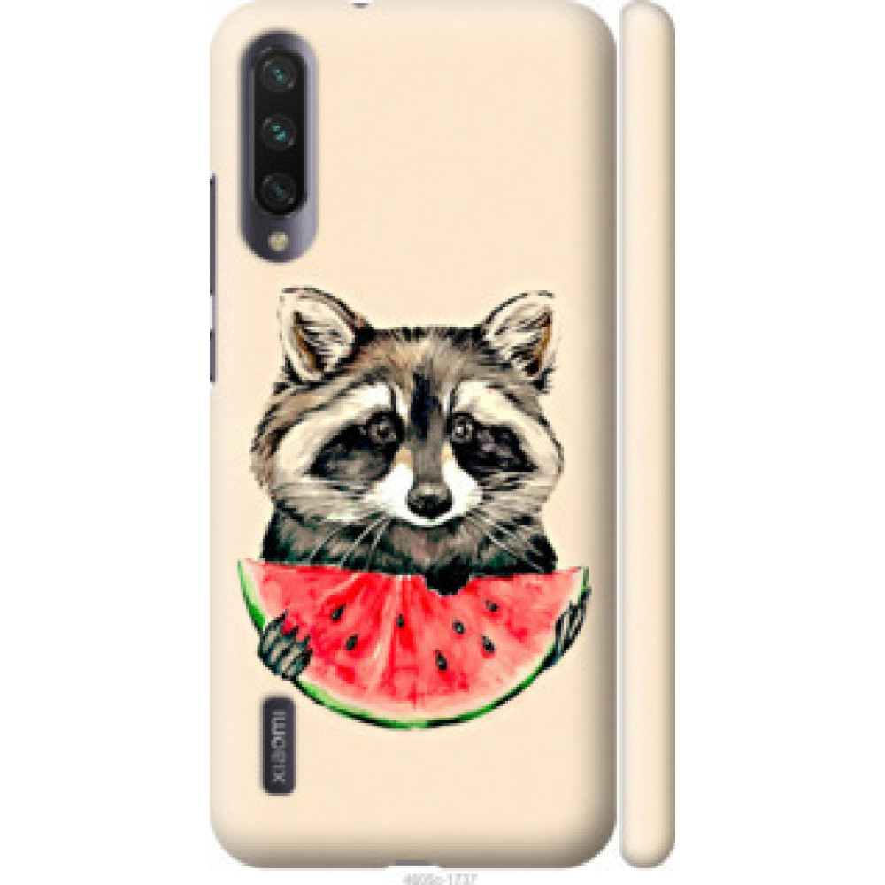 Чехол на Xiaomi Mi A3 Енотик с арбузом (4605c-1737)
