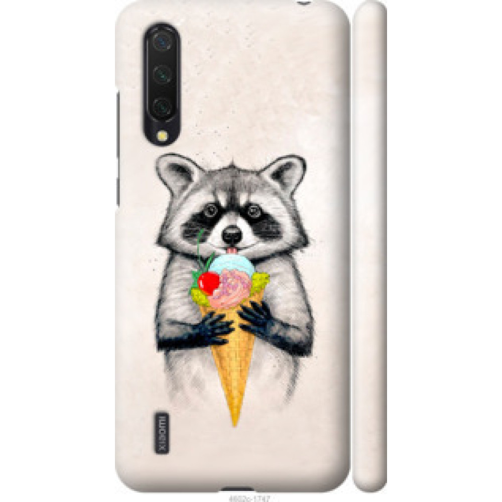 Чехол на Xiaomi Mi 9 Lite Енотик с мороженым (4602c-1834)