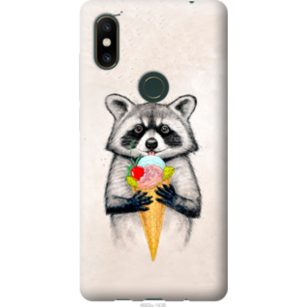 Чехол на Xiaomi Mi Mix 2s Енотик с мороженым (4602u-1438)