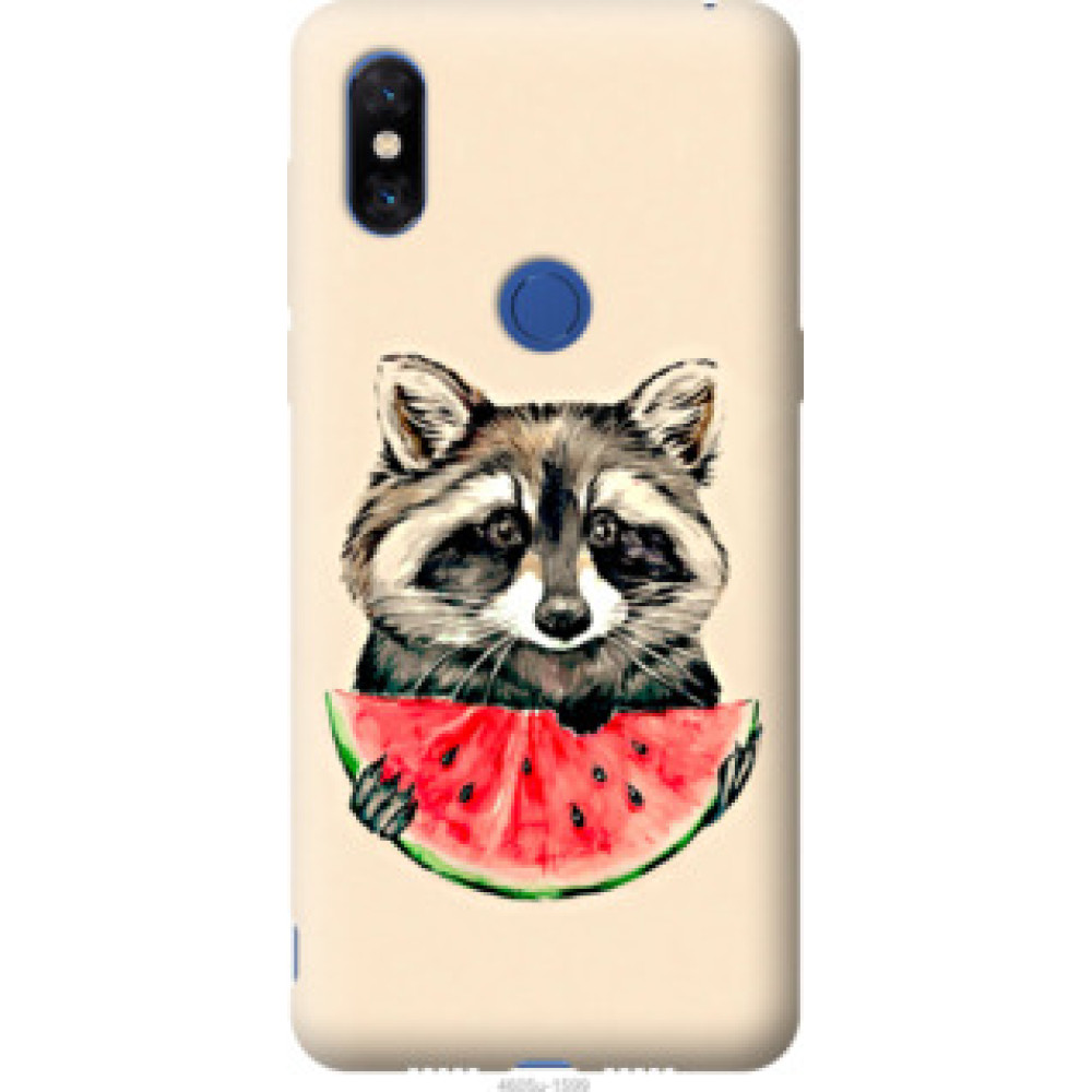 Чохол на Xiaomi Mi Mix 3 Енотик с арбузом (4605u-1599)