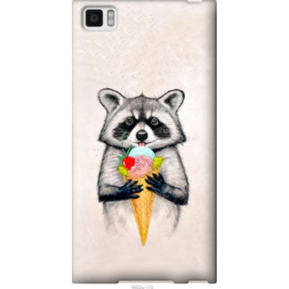 Чехол на Xiaomi Mi3 Енотик с мороженым (4602u-170)