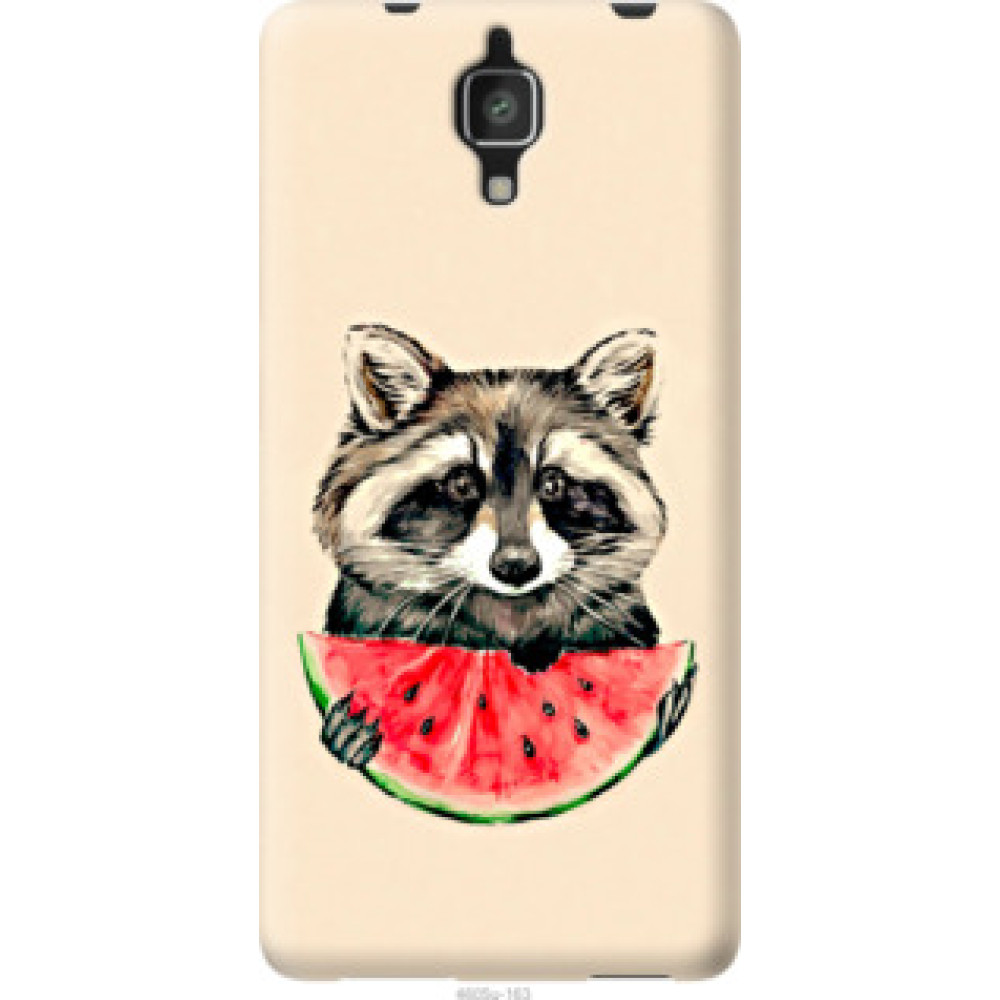 Чохол на Xiaomi Mi4 Енотик с арбузом (4605u-163)