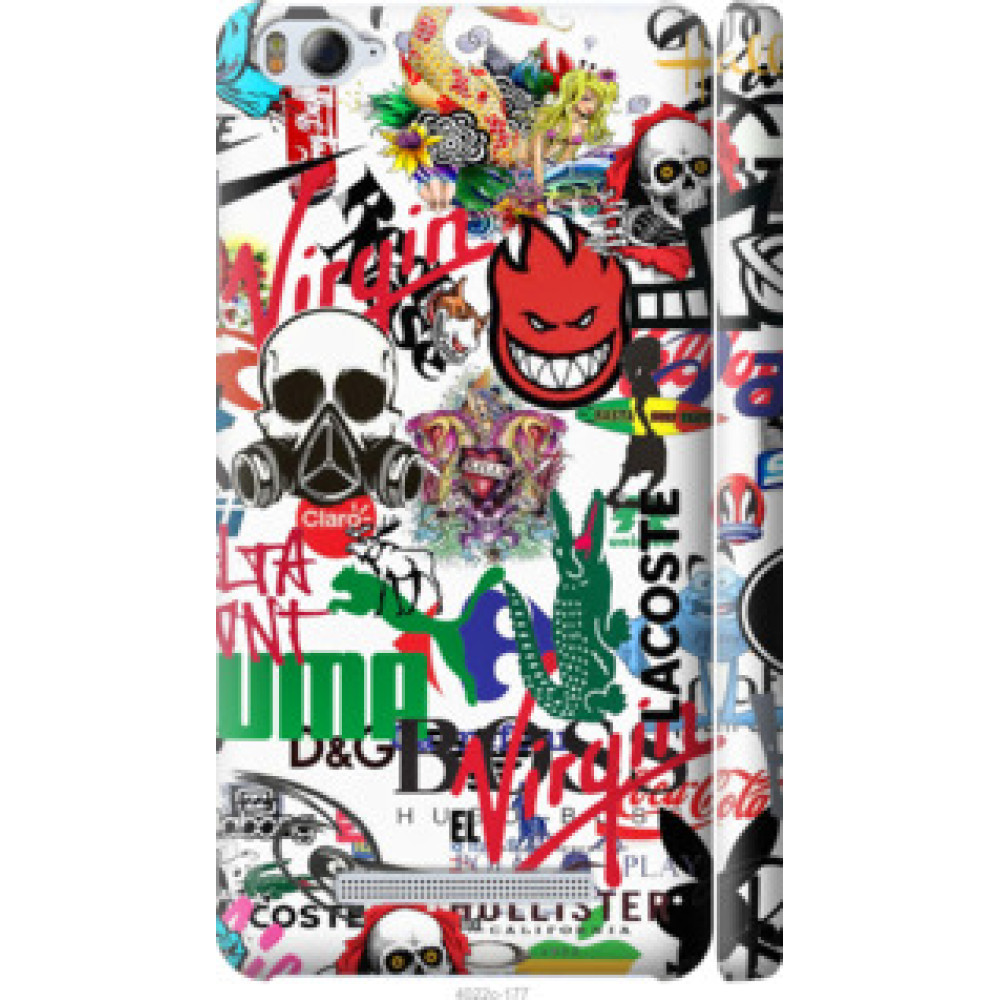 Чехол на Xiaomi Mi4i Many different logos (4022c-177)