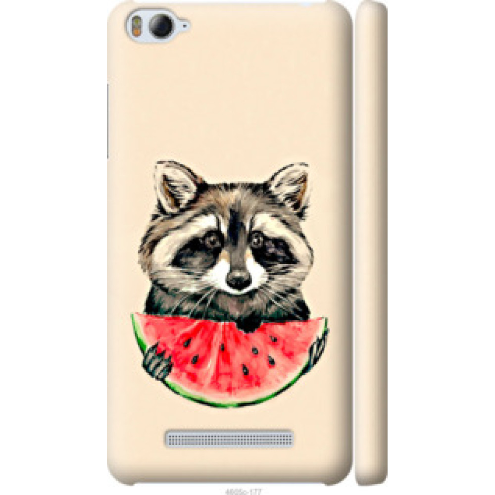 Чехол на Xiaomi Mi4i Енотик с арбузом (4605c-177)