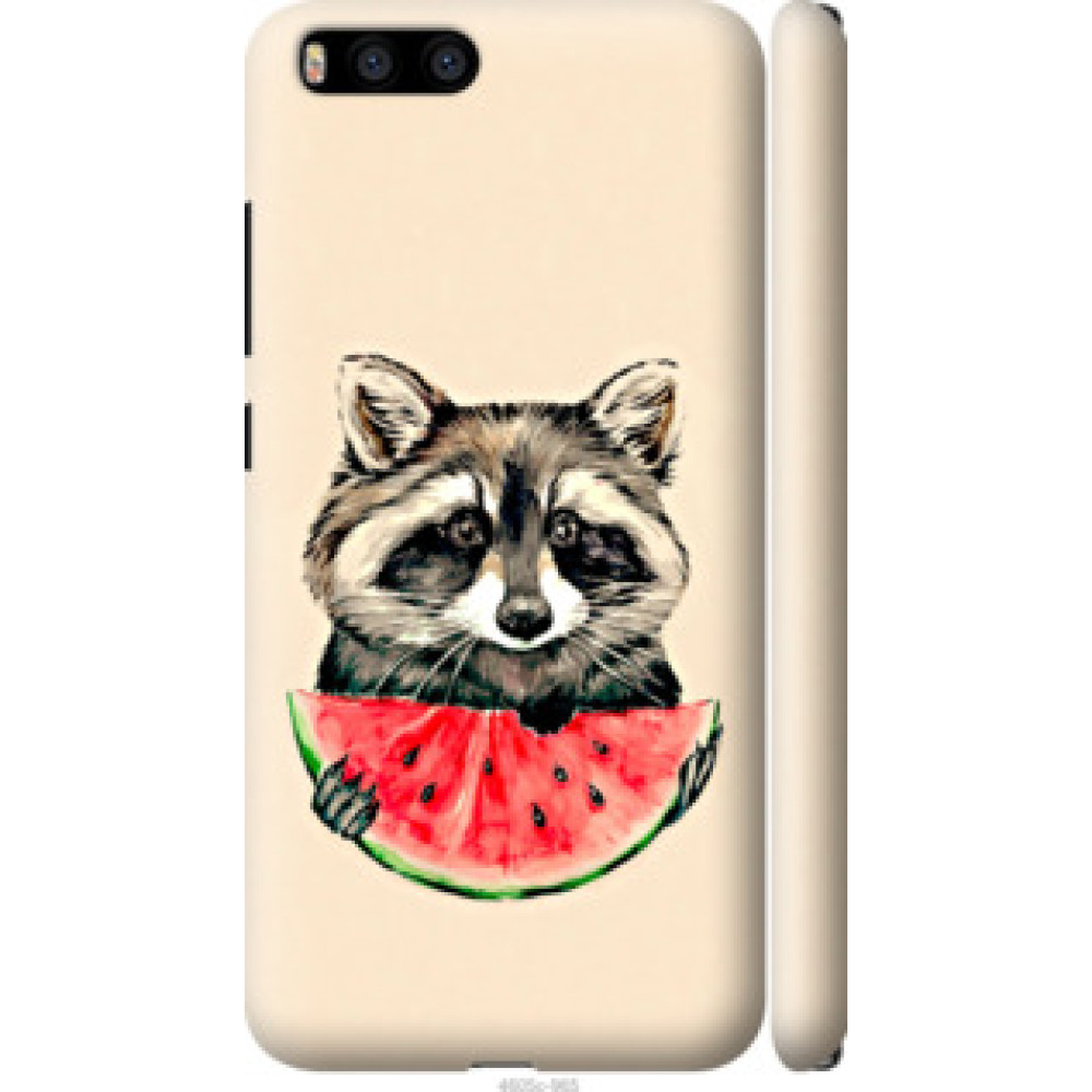 Чехол на Xiaomi Mi6 Енотик с арбузом (4605c-965)